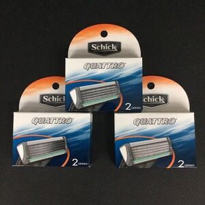 Schick Quattro Cartridges - 4 Blades - 2 Cartridges - Set Of 3 - NIB!